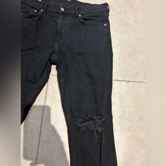 Men’s HnM skinny cropped ripped jeans size 36 colour black - Picture 5 of 10
